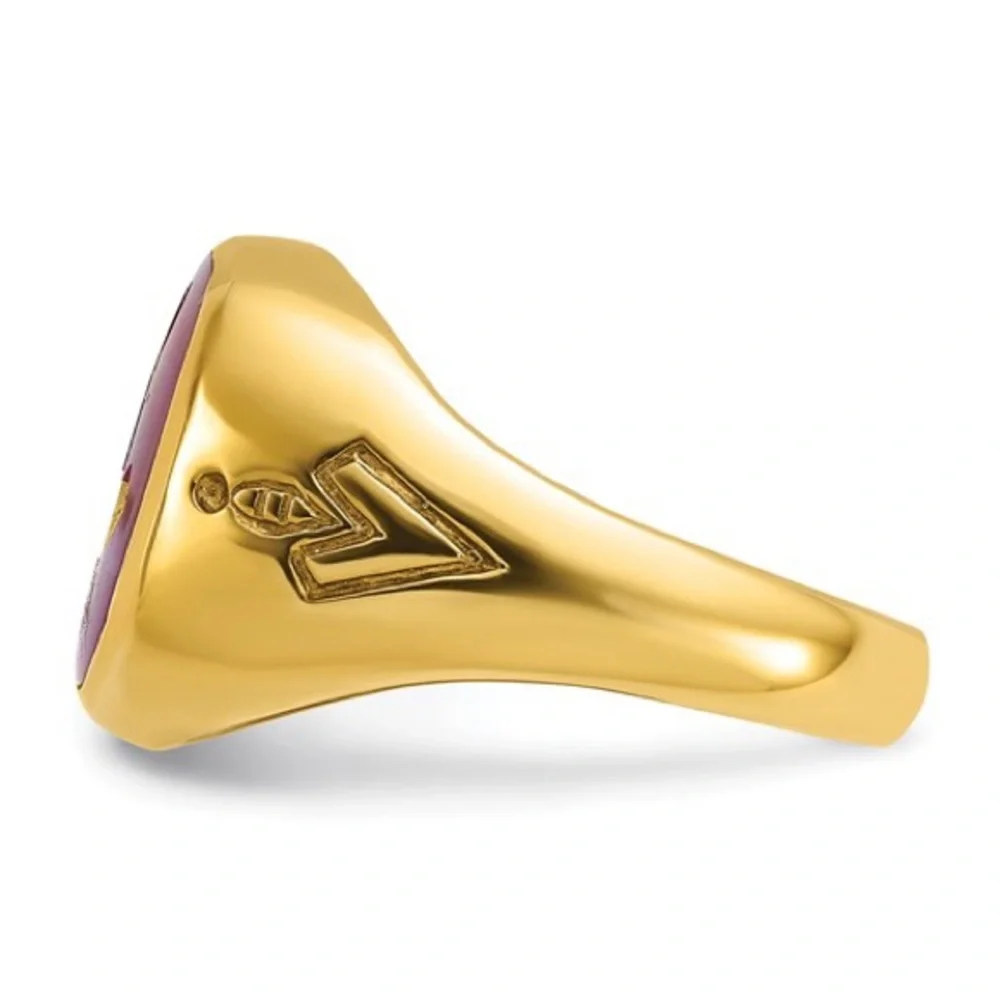 IBGoodman 14k Gold Masonic Ring Lab Ruby Blue Lodge Master Mason Men's Size 10